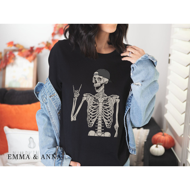 Halloween Shirt, Skeleton Shirt, Stay Spooky Shirt, Halloween Crewneck, Creep It Real, Fall Shirt, Funny Skeleton Shirt, Spooky Season - 1.jpg
