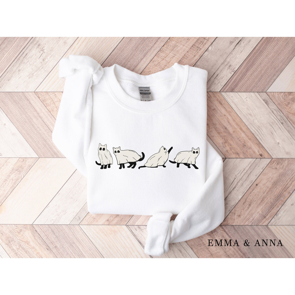 Halloween Sweatshirt, Cat Sweatshirt, Ghost Shirt, Halloween Sweater, Halloween Cat Shirt, Cat Lover Shirt, Black Cat Shirt, Spooky Season - 3.jpg