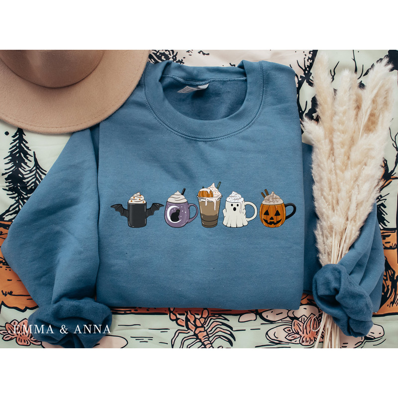 Halloween Sweatshirt, Fall Coffee Sweatshirt, Halloween Coffee Sweatshirt, Halloween Sweater, Halloween Crewneck, Pumpkin Spice Shirt - 4.jpg