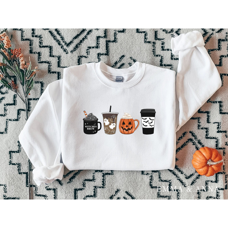 Halloween Sweatshirt, Fall Coffee Sweatshirt, Halloween Coffee Sweatshirt, Halloween Sweater, Halloween Crewneck, Pumpkin Spice Shirt - 2.jpg