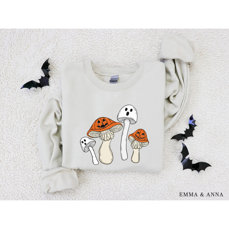 Halloween Sweatshirt, Halloween Shirt, Fall Sweatshirt, Magic Mushroom Shirt, Halloween Crewneck, Ghost Shirt, Pumpkin Sweater,Spooky Season - 2.jpg