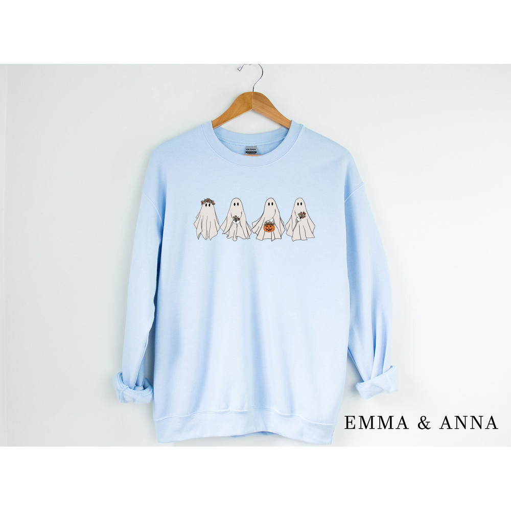 Halloween Sweatshirt, Halloween Sweater, Floral Ghost Sweatshirt, Fall Sweatshirt, Floral Ghost Shirt, Ghost Sweatshirt, Halloween Crewneck - 6.jpg