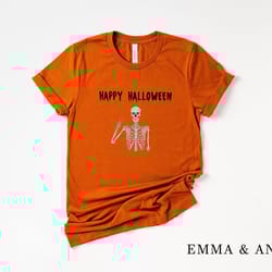 happy halloween shirt, skeleton shirt, funny halloween shirt, skeleton t-shirt, spooky season shirt, halloween crewneck,