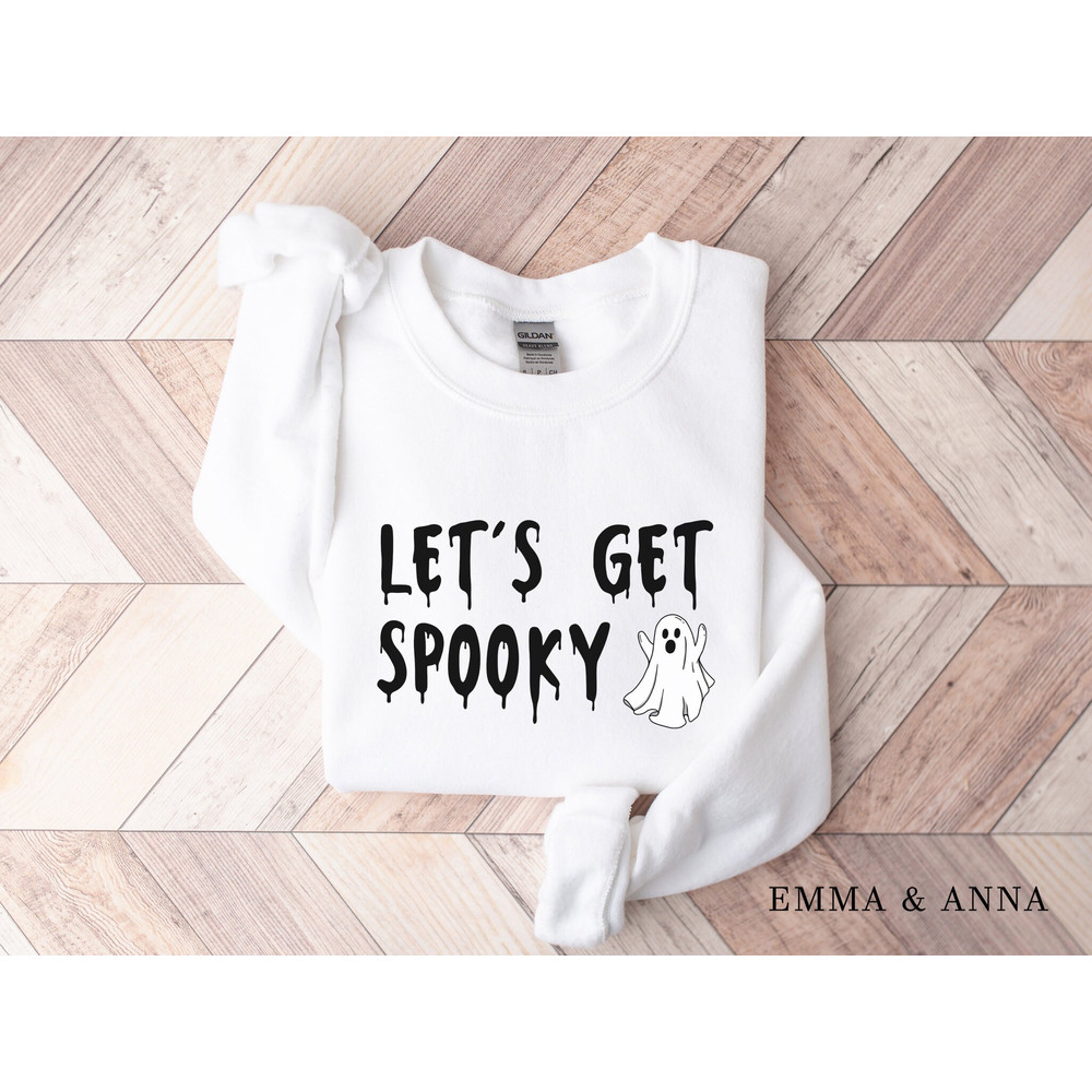 Lets Get Spooky Sweatshirt, Ghost Sweatshirt, Halloween Crewneck Sweatshirt, Fall Sweatshirt, Spooky Season Sweatshirt, Halloween Sweater - 2.jpg