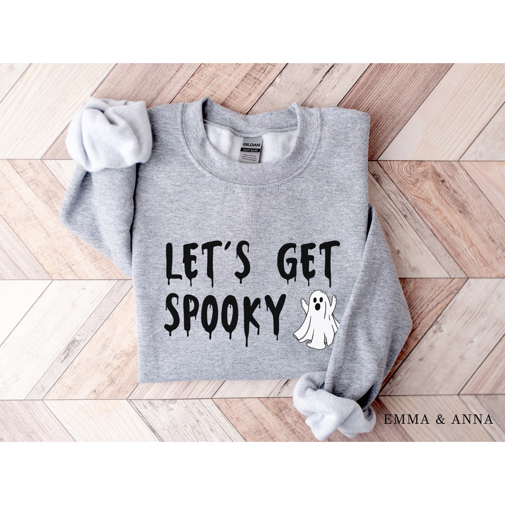 Lets Get Spooky Sweatshirt, Ghost Sweatshirt, Halloween Crewneck Sweatshirt, Fall Sweatshirt, Spooky Season Sweatshirt, Halloween Sweater - 3.jpg