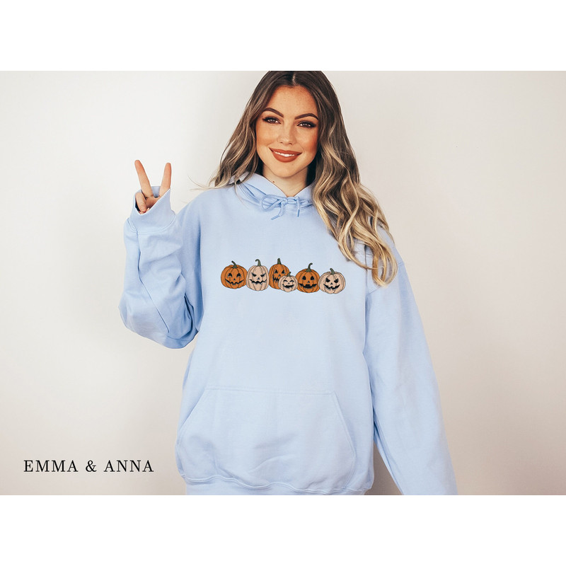 Pumpkin Sweatshirt, Pumpkin Sweater, Halloween Hoodie, Jack-o-Lantern Sweatshirt, Halloween Crewneck Sweatshirt, Spooky Season, Fall Shirts - 4.jpg