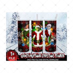 files grinch nightmare tumbler png, christmas png, grinch png, skinny tumbler 20oz, 20oz design, tumbler wraps, full tu