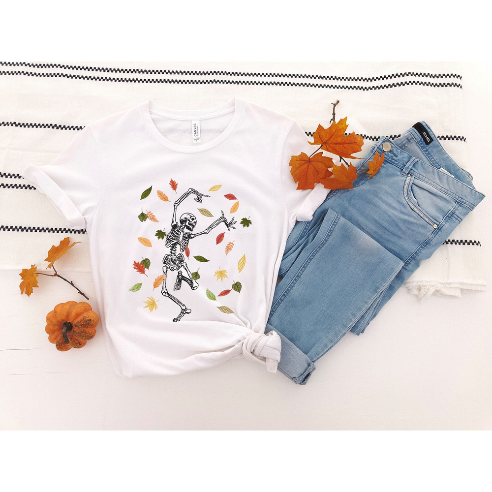 Skeleton Shirt, Dancing Skeleton T-Shirt, Halloween Shirt, Funny Halloween Shirt, Halloween Crewneck, Fall Skeleton Shirt, Spooky Season - 1.jpg