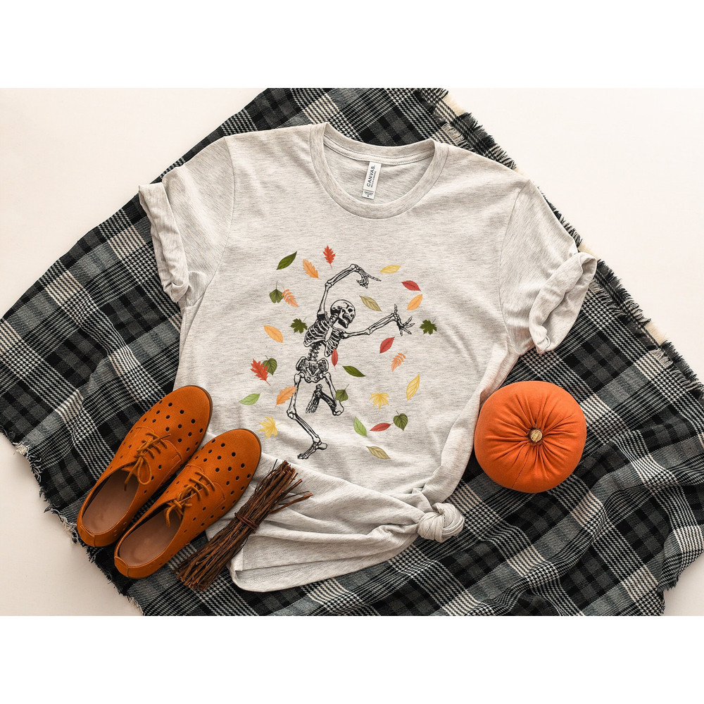Skeleton Shirt, Dancing Skeleton T-Shirt, Halloween Shirt, Funny Halloween Shirt, Halloween Crewneck, Fall Skeleton Shirt, Spooky Season - 2.jpg