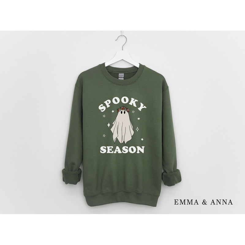 Spooky Season Sweatshirt, Halloween Sweatshirt, Halloween Sweater, Floral Ghost Shirt, Retro Halloween, Fall Sweatshirt, Halloween Crewneck - 3.jpg