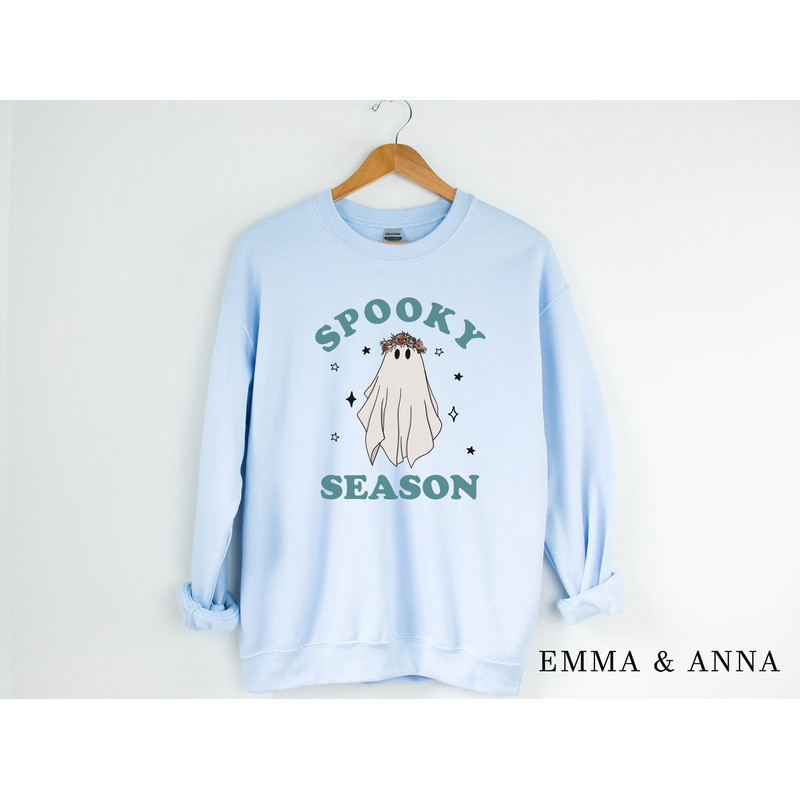Spooky Season Sweatshirt, Halloween Sweatshirt, Halloween Sweater, Floral Ghost Shirt, Retro Halloween, Fall Sweatshirt, Halloween Crewneck - 5.jpg