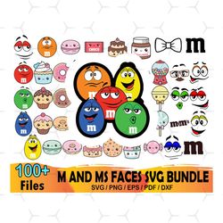 100 m and ms faces svg bundle, m and m svg, mm logo svg