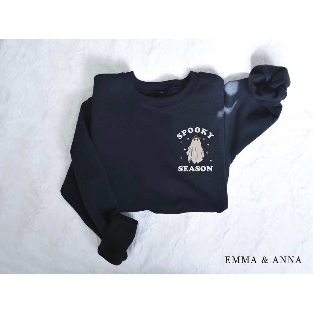 Spooky Season Sweatshirt, Halloween Sweatshirt, Halloween Sweater, Floral Ghost Shirt, Retro Halloween, Fall Sweatshirt, Halloween Crewneck - 2.jpg