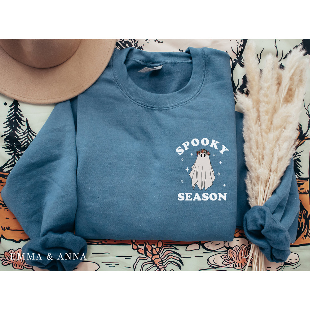 Spooky Season Sweatshirt, Halloween Sweatshirt, Halloween Sweater, Floral Ghost Shirt, Retro Halloween, Fall Sweatshirt, Halloween Crewneck - 4.jpg
