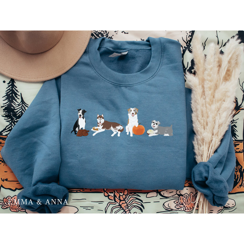 Thanksgiving Sweatshirt for Women, Thanksgiving Dog Sweatshirt, Pie Shirt, Thanksgiving Sweater, Fall Crewneck Sweatshirt, Dog Lover Gift - 5.jpg