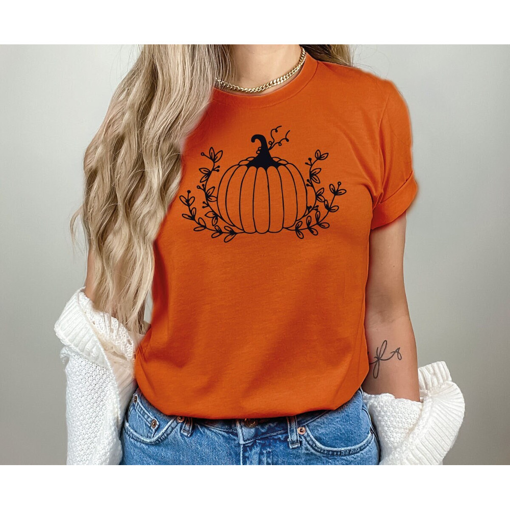 Floral Pumpkin Halloween T Shirt,  Halloween Costume Gift for Friends, Halloween pumpkin, Halloween Gift, floral Pumpkin 2 - 1.jpg