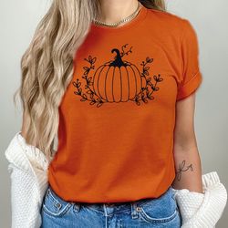 floral pumpkin halloween t shirt,  halloween costume gift for friends, halloween pumpkin, halloween gift, floral pumpkin