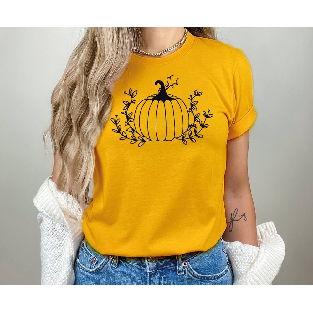 Floral Pumpkin Halloween T Shirt,  Halloween Costume Gift for Friends, Halloween pumpkin, Halloween Gift, floral Pumpkin 2 - 2.jpg