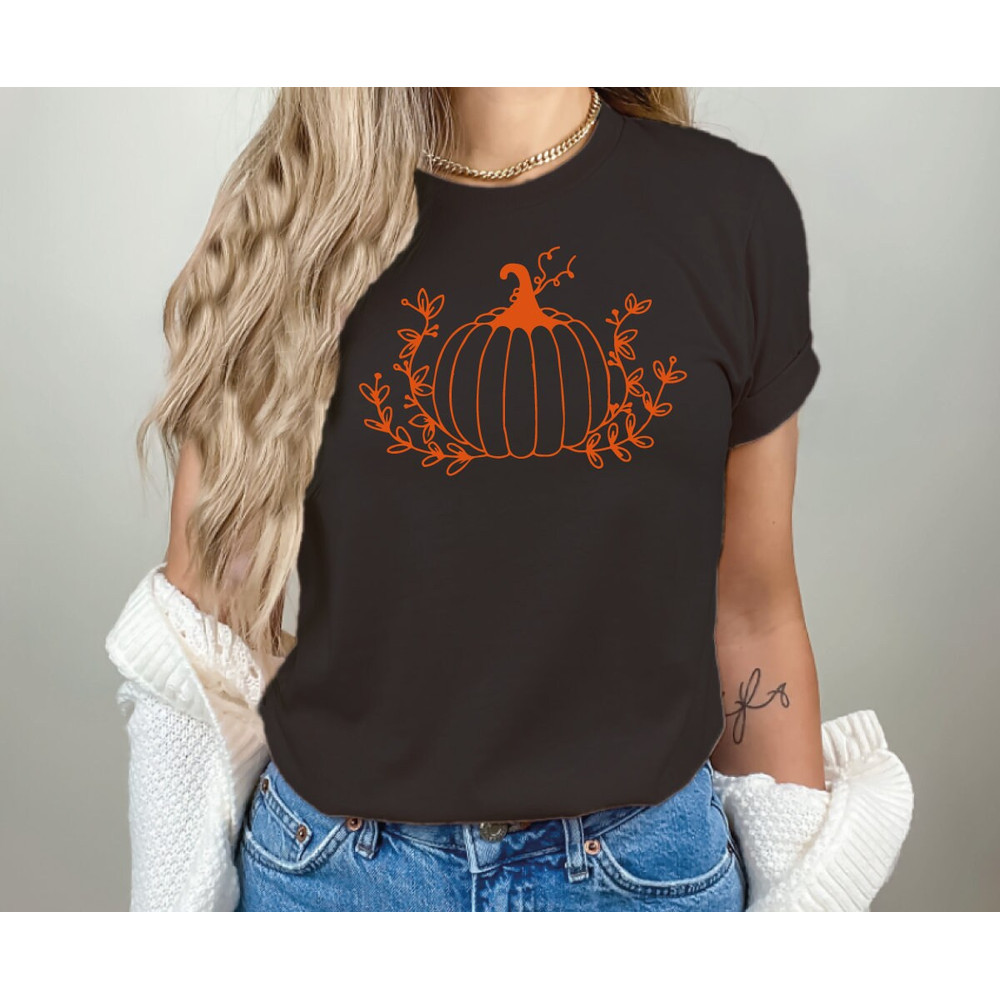 Floral Pumpkin Halloween T Shirt,  Halloween Costume Gift for Friends, Halloween pumpkin, Halloween Gift, floral Pumpkin 2 - 3.jpg
