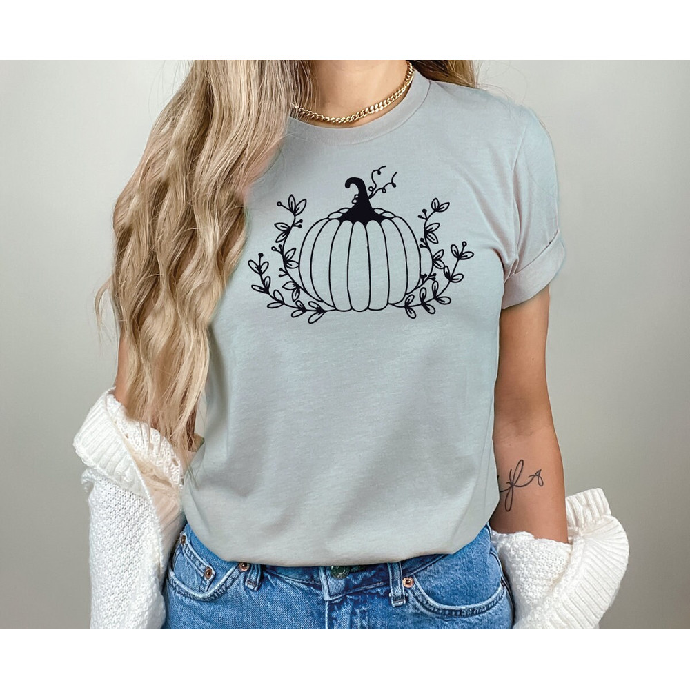 Floral Pumpkin Halloween T Shirt,  Halloween Costume Gift for Friends, Halloween pumpkin, Halloween Gift, floral Pumpkin 2 - 5.jpg