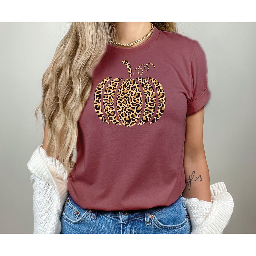 Floral Pumpkin Halloween T Shirt,  Halloween Costume Gift for Friends, Halloween pumpkin, Halloween Gift, Leopard Floral Pumpkin - 4.jpg