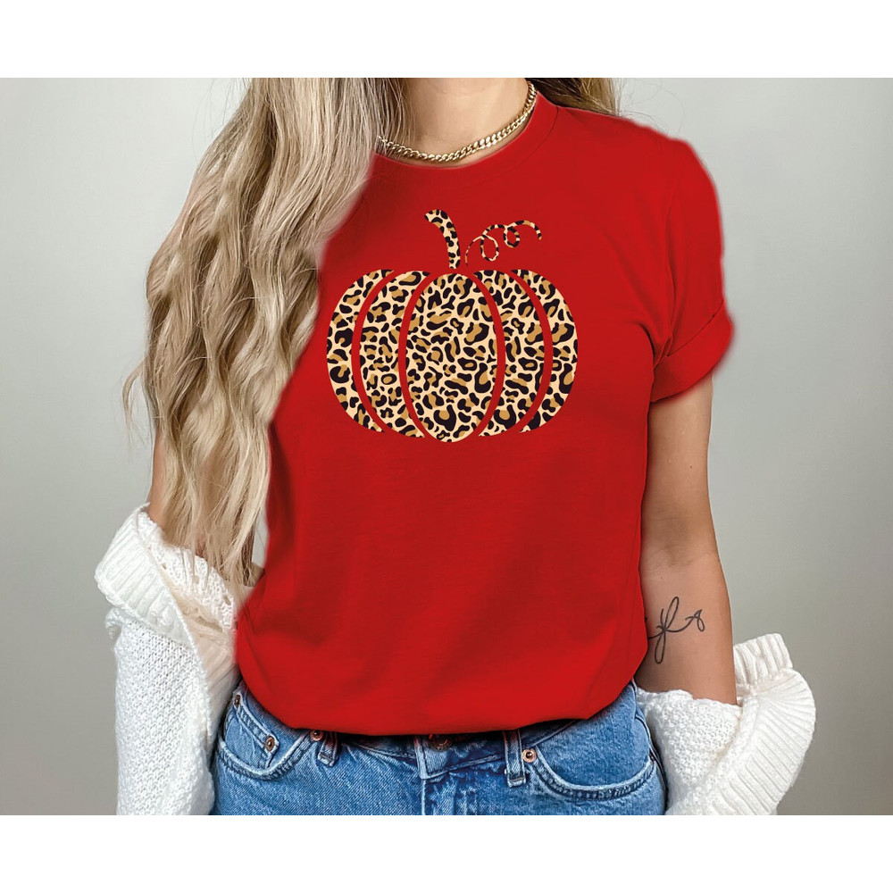 Floral Pumpkin Halloween T Shirt,  Halloween Costume Gift for Friends, Halloween pumpkin, Halloween Gift, Leopard Floral Pumpkin - 6.jpg