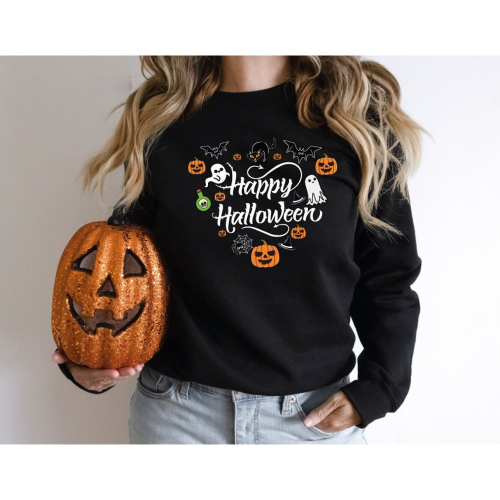 Happy Halloween Sweatshirt, Halloween Costume Gift for Friends, Halloween pumpkin, Halloween Gift, Happy Halloween 1 - 1.jpg
