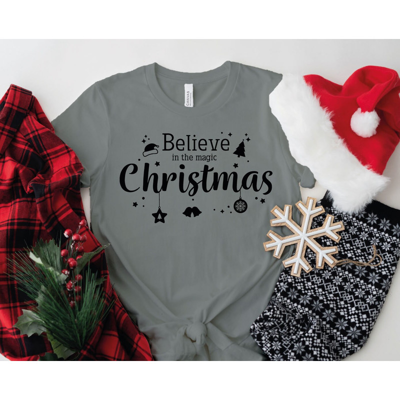 MERRY CHRISTMAS T-shirt Xmas Funny Xmas Family Holiday Santa Claus Elf Snowman Jumpers Christmas Shirts , BELIEVE in the Christmas Magic - 3.jpg
