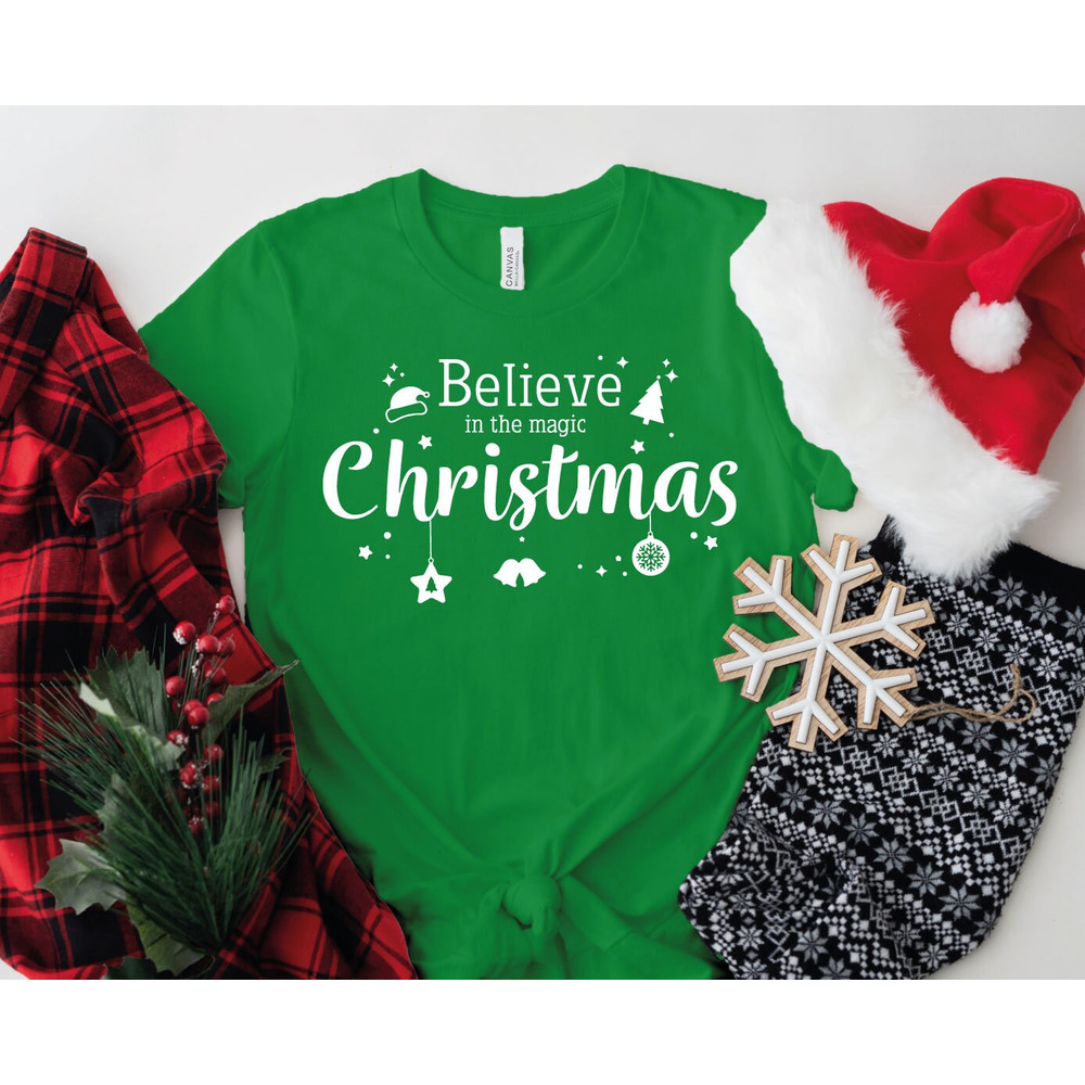 MERRY CHRISTMAS T-shirt Xmas Funny Xmas Family Holiday Santa Claus Elf Snowman Jumpers Christmas Shirts , BELIEVE in the Christmas Magic - 4.jpg