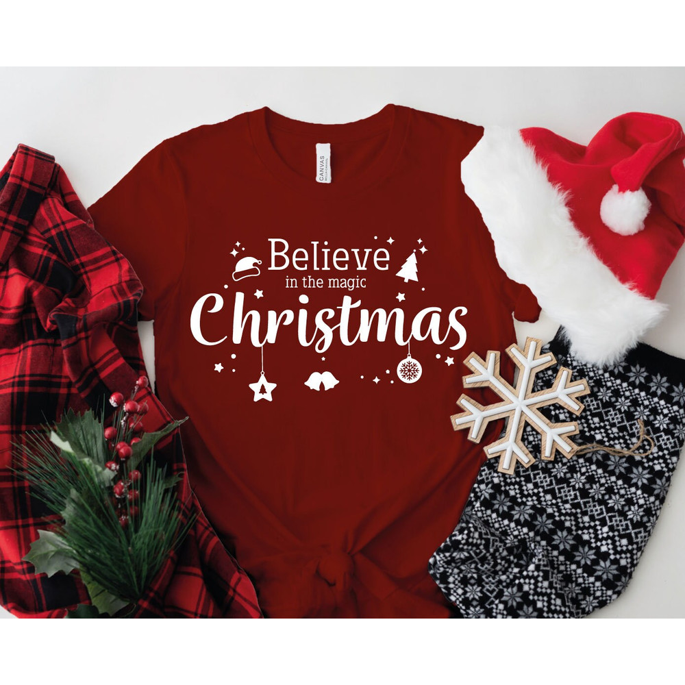 MERRY CHRISTMAS T-shirt Xmas Funny Xmas Family Holiday Santa Claus Elf Snowman Jumpers Christmas Shirts , BELIEVE in the Christmas Magic - 5.jpg