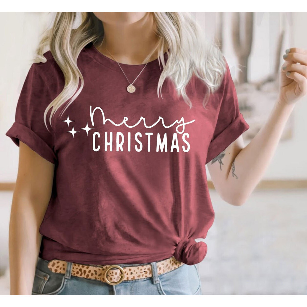MERRY CHRISTMAS T-shirt Xmas Funny Xmas Family Holiday Santa Claus Elf Snowman Jumpers Christmas Shirts, Merry Christmas 3 Star - 1.jpg