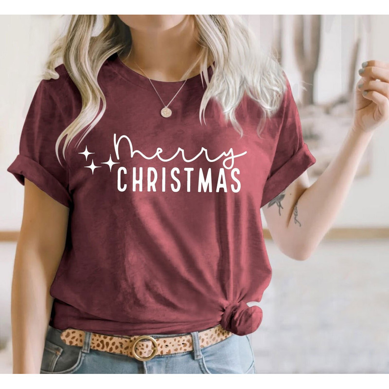MERRY CHRISTMAS T-shirt Xmas Funny Xmas Family Holiday Santa Claus Elf Snowman Jumpers Christmas Shirts, Merry Christmas 3 Star - 2.jpg