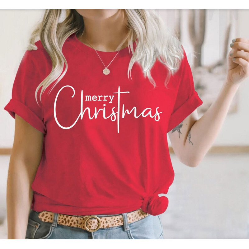 MERRY CHRISTMAS T-shirt Xmas Funny Xmas Family Holiday Santa Claus Elf Snowman Jumpers Christmas Shirts, Merry Christmas Cross - 1.jpg