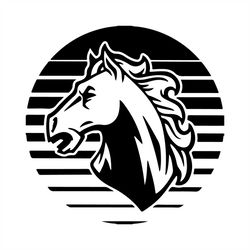 Mustangs SVG, Mustang Sunset SVG, High School Mascot, School Spirit, Mustangs Cricut Cut Files , Silhouette, School Prid