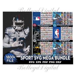 sport svg mega bundle 8.000 files (football, baseball, basketball, hockey, college football)