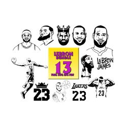13 files lebron james bundle svg, sport svg, lebron james svg, lebron james bundle, lebron james png, lakers svg, 23 svg