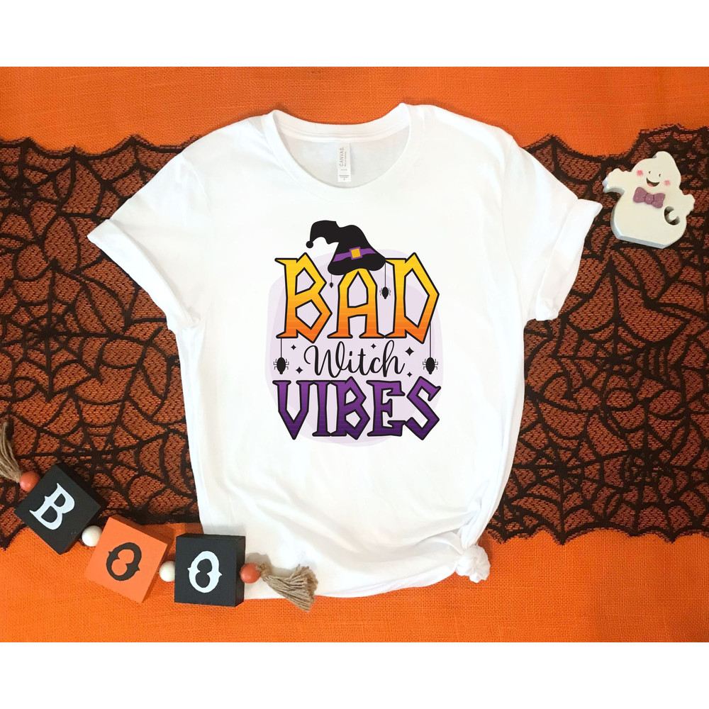 Bad Witch Vibes Shirt, Halloween Shirt, Horror Shirt, Halloween Costume, Funny Halloween Gift, Halloween Party Shirt, Spooky Season Tee - 2.jpg