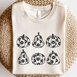 daisy pumpkin shirt, farmhouse fall shirt, fall pumpkin shirt, thanksgiving shirt, thankful pumpkin shirt, autumn shirt