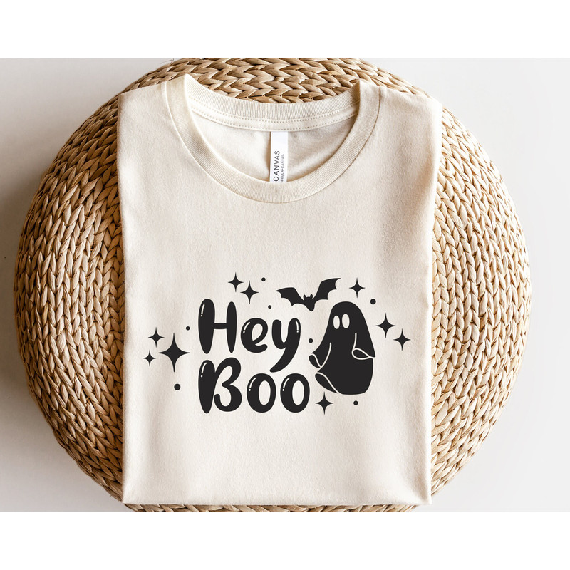 Hey Boo svg, Ghost svg, Bat svg, Spooky vibes svg, Retro Halloween shirt svg, Halloween quote svg, Spooky season svg, Funny Fall quote svg - 1.jpg
