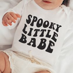 Spooky little babe shirt, Spooky vibes shirt, Baby Halloween shirt, Little girl Halloween shirt, Retro Halloween shirt,