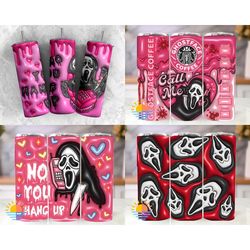 ghost face, 3d inflated puff no you hang up 20oz 30oz tumbler  no you hang up png  ghost face you hang up tumbler