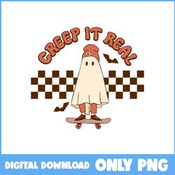 creep it real png, ghost png, bat png, retro halloween png, halloween png, cartoon png, png digital file