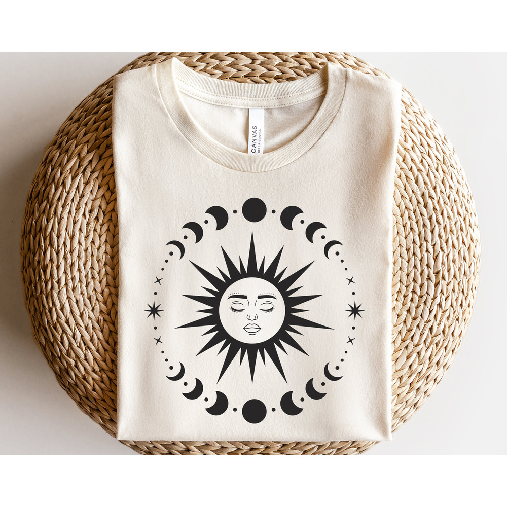 Celestial sun and moon svg, Moon phases svg, Vintage sun svg, Crescent moon svg, Mystical moon and stars svg, Witchcraft Svg, Sun face svg - 1.jpg