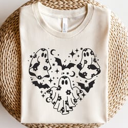 daisy ghost shirt, floral ghost outline shirt, kids halloween shirt, bat shirt, love halloween shirt shirt, cute ghost i