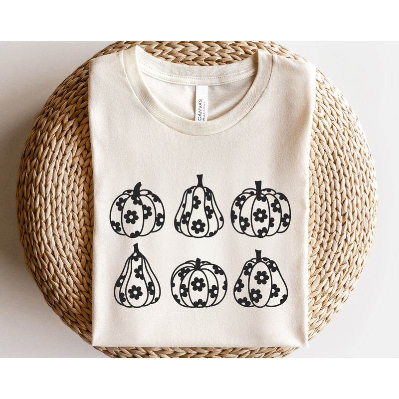 Daisy pumpkin svg, Farmhouse fall svg, Fall pumpkin svg, Thanksgiving svg, Thankful pumpkin svg, Autumn shirt svg, Flower pumpkin svg - 1.jpg