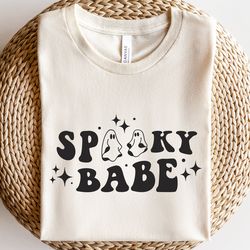 ghost shirt, spooky babe shirt, boo shirt, scary ghost clipart, spooky vibes shirt, retro halloween shirt shirt, hallowe