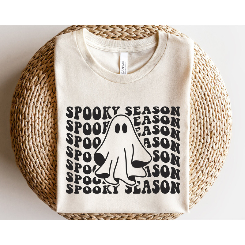 Ghost svg, Spooky season svg, Cute ghost outline svg, Scary ghost shirt png, Retro Halloween svg, Wavy letters svg, Funny fall sublimation - 1.jpg