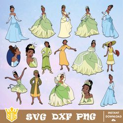 Tiana Princess Svg, Disney Svg, Cricut, Cut Files, Clipart, Silhouettes, Printable, Vector Graphics, Digital Download