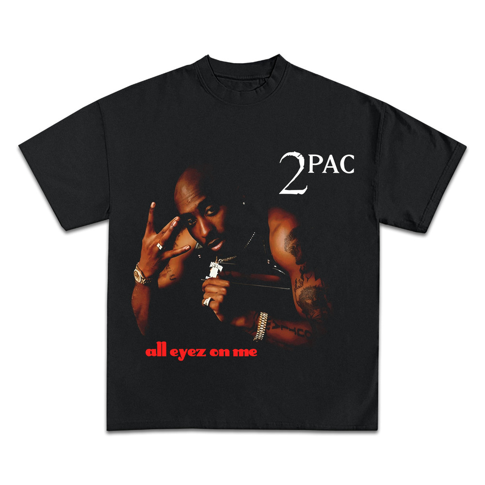 2pac All Eyez On Eye Graphic T-Shirt Rap Tee Vintage Style Tupac Shakur Album Tour Merch Concert Biggie Smalls - 1.jpg