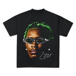 young thug t-shirt , rap tee concert merch kanye thugger slime season , green rare hip hop graphic print ,